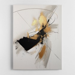 Strokes Black & Gold Abstract Wall Art