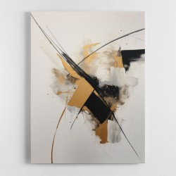 Strokes Black & Gold Abstract 2 Wall Art