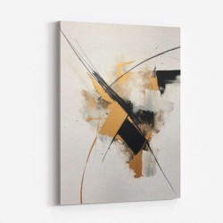 Strokes Black & Gold Abstract 2 Wall Art