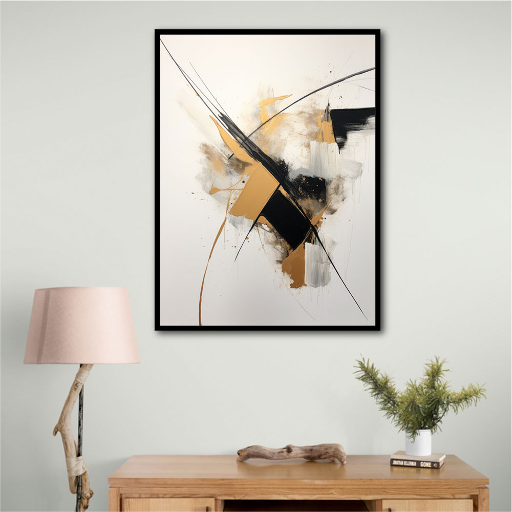 Strokes Black & Gold Abstract 2 Wall Art Strokes Black & Gold Abstract 2 Wall Art