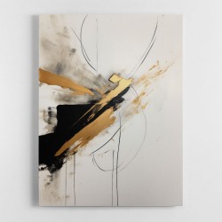 Strokes Black & Gold Abstract 3 Wall Art