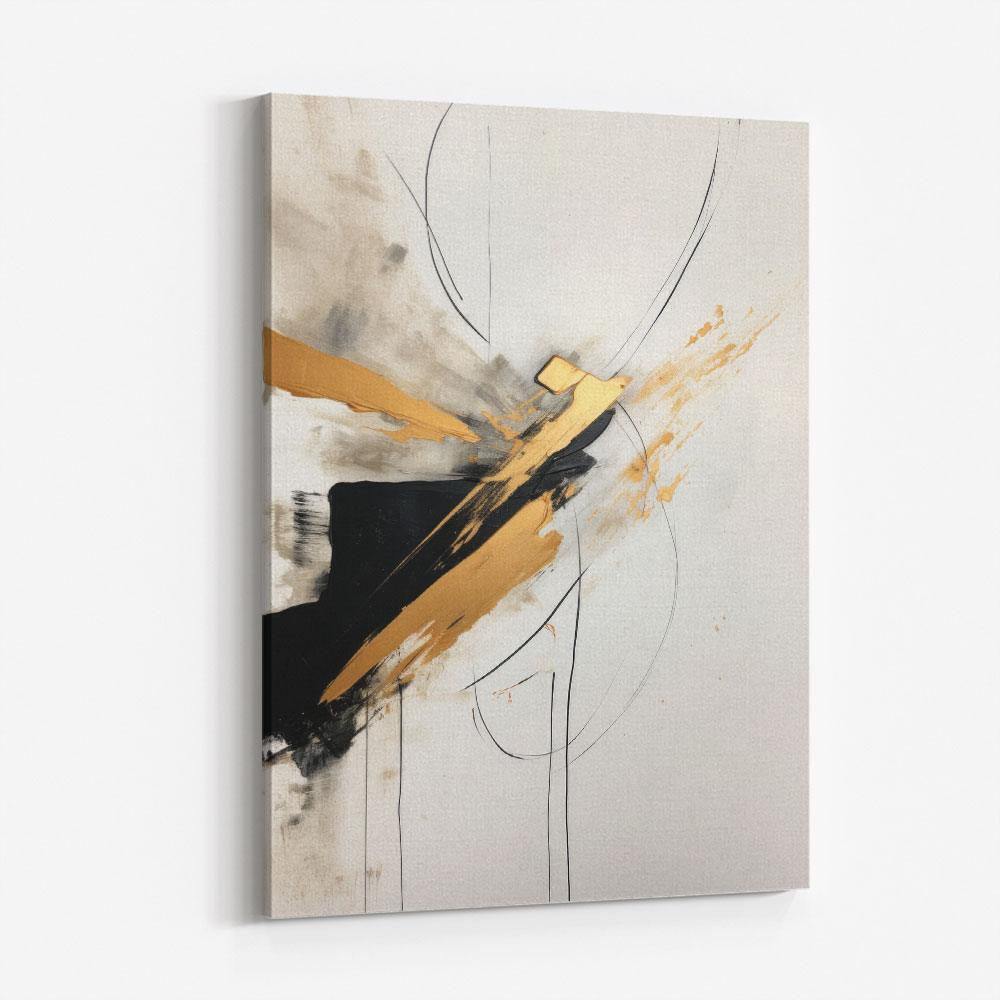 Strokes Black & Gold Abstract 3 Wall Art Strokes Black & Gold Abstract 3 Wall Art