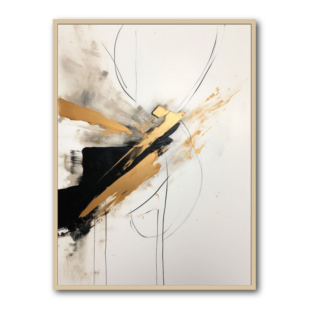 Strokes Black & Gold Abstract 3 Wall Art Strokes Black & Gold Abstract 3 Wall Art