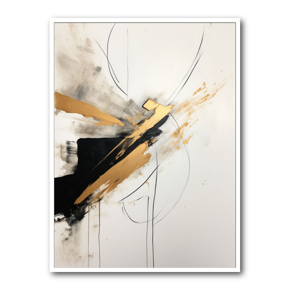 Strokes Black & Gold Abstract 3 Wall Art Strokes Black & Gold Abstract 3 Wall Art