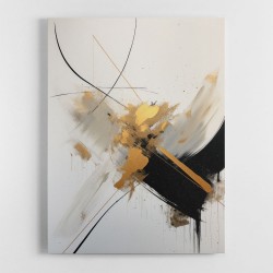 Strokes Black & Gold Abstract 4 Wall Art