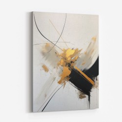 Strokes Black & Gold Abstract 4 Wall Art