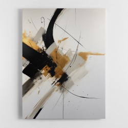Strokes Black & Gold Abstract 5 Wall Art