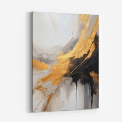 Strokes Black & Gold Abstract 6 Wall Art