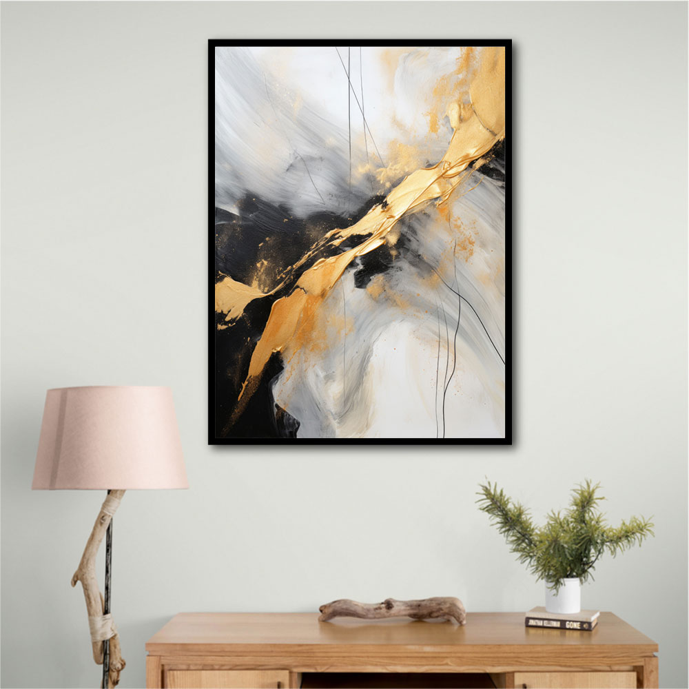 Strokes Black & Gold Abstract 8 Wall Art Strokes Black & Gold Abstract 8 Wall Art