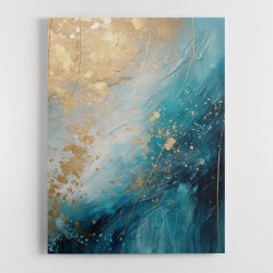 Turquoise & Gold Abstract Wall Art