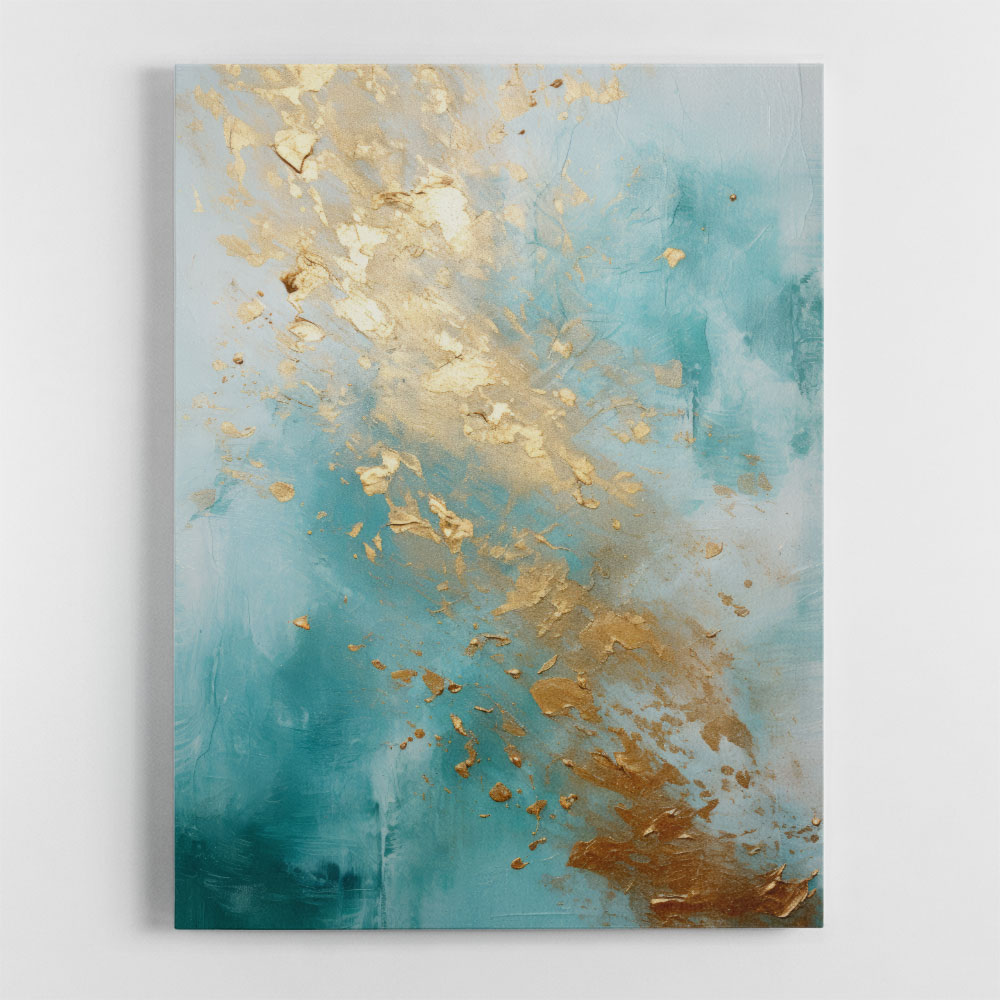 Turquoise & Gold 2 Abstract Wall Art Turquoise & Gold 2 Abstract Wall Art