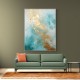 Framed Canvas Size:: Super Size 140 x 187 cm Turquoise & Gold 2 Abstract Wall Art