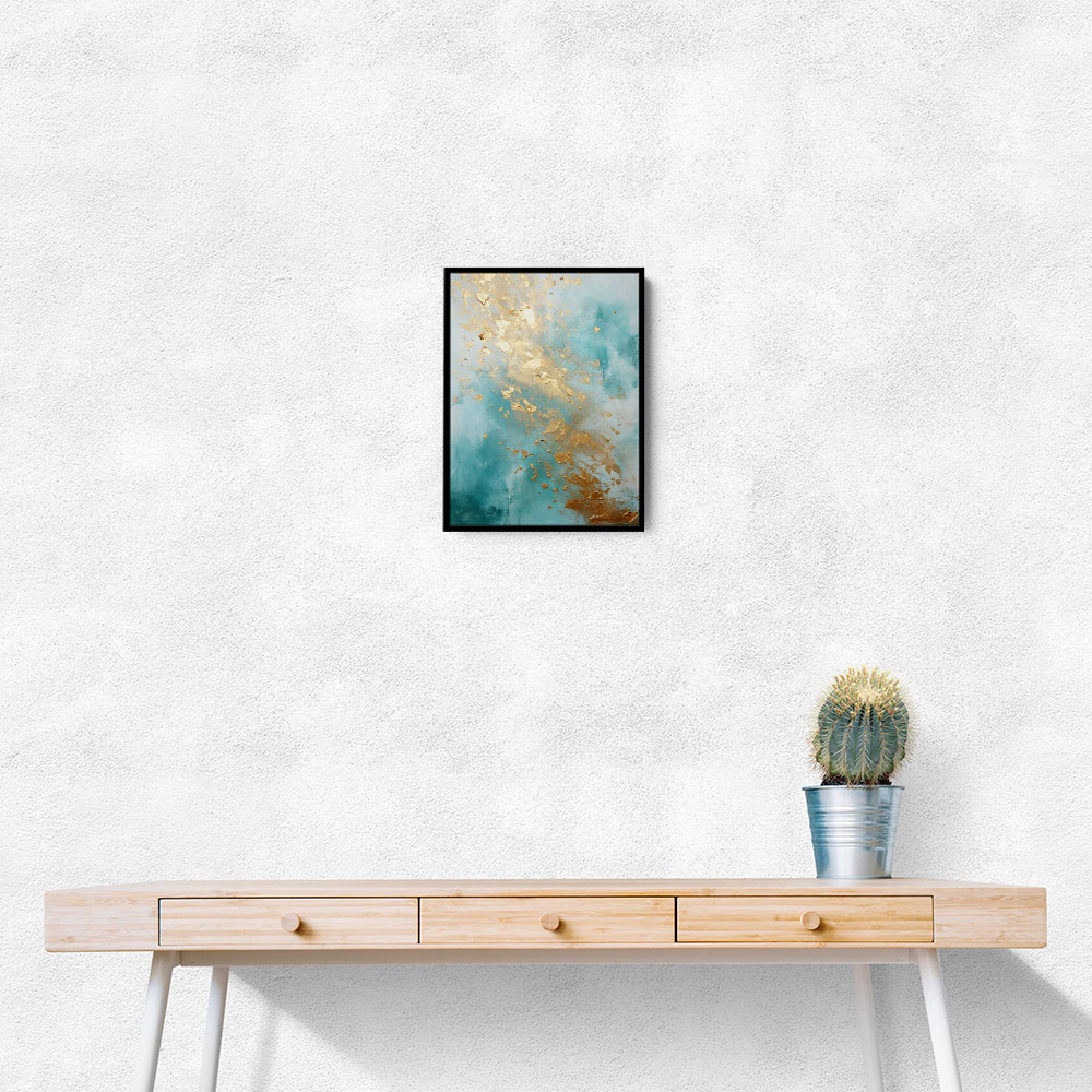 Turquoise & Gold 2 Abstract Wall Art Turquoise & Gold 2 Abstract Wall Art