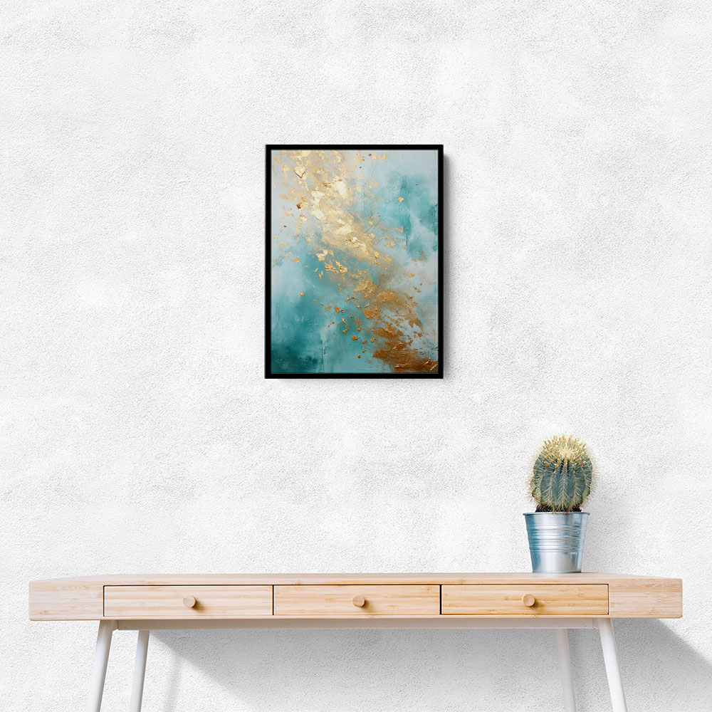 Turquoise & Gold 2 Abstract Wall Art Turquoise & Gold 2 Abstract Wall Art