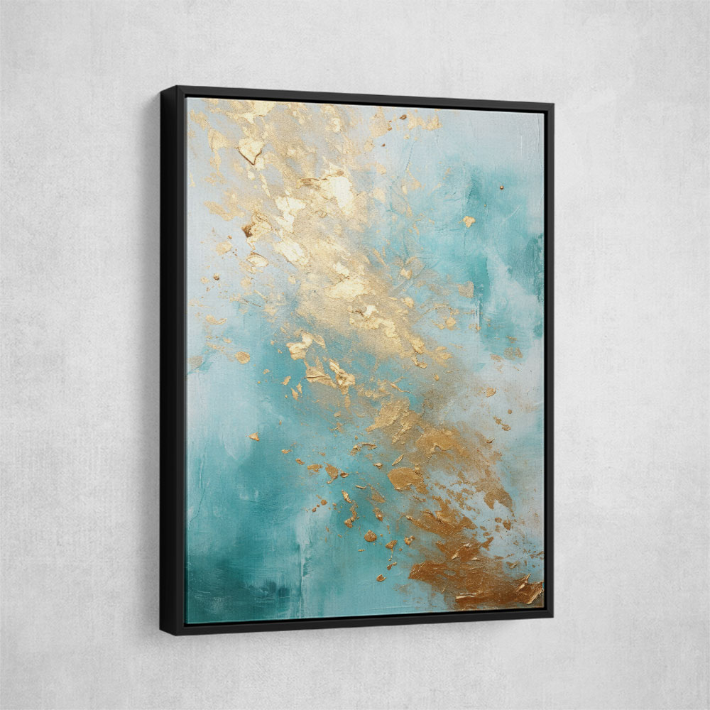 Turquoise & Gold 2 Abstract Wall Art Turquoise & Gold 2 Abstract Wall Art