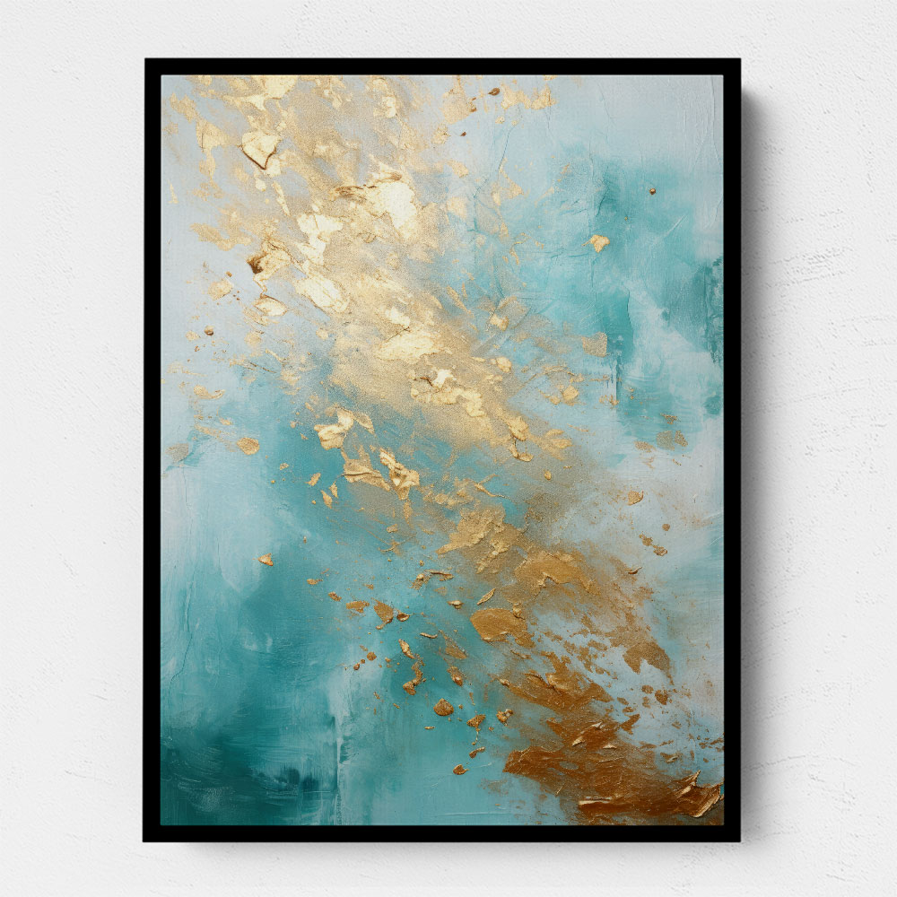 Turquoise & Gold 2 Abstract Wall Art Turquoise & Gold 2 Abstract Wall Art