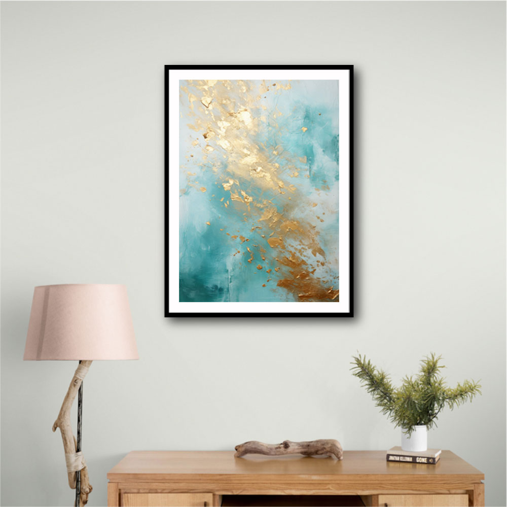 Turquoise & Gold 2 Abstract Wall Art Turquoise & Gold 2 Abstract Wall Art