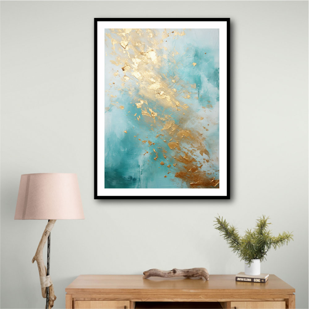 Turquoise & Gold 2 Abstract Wall Art Turquoise & Gold 2 Abstract Wall Art