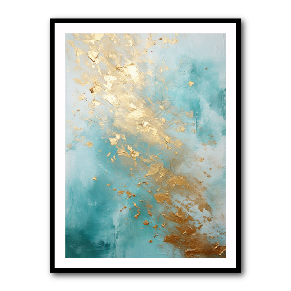 Turquoise & Gold 2 Abstract Wall Art Turquoise & Gold 2 Abstract Wall Art