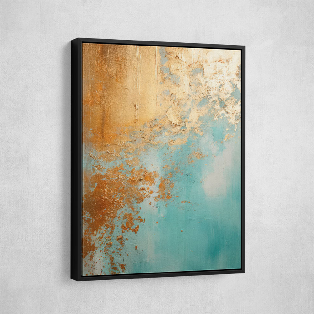 Turquoise & Gold 3 Abstract Wall Art Turquoise & Gold 3 Abstract Wall Art