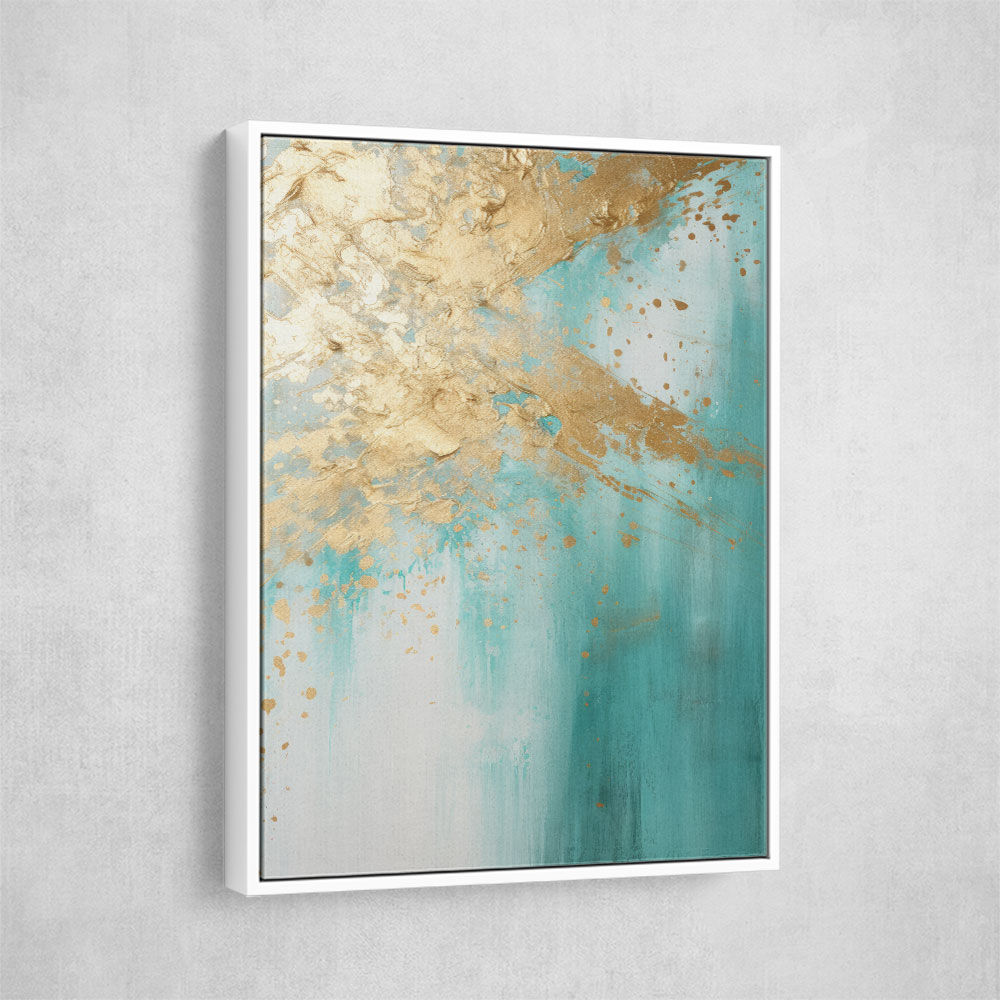 Turquoise & Gold 4 Abstract Wall Art Turquoise & Gold 4 Abstract Wall Art