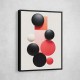 Frame Colour:: Black Spheres Abstract Shapes 4 Wall Art