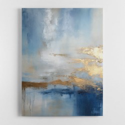 Blue & Gold Abstract 1 Wall Art