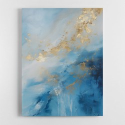 Blue & Gold Abstract 2 Wall Art