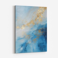 Blue & Gold Abstract 2 Wall Art