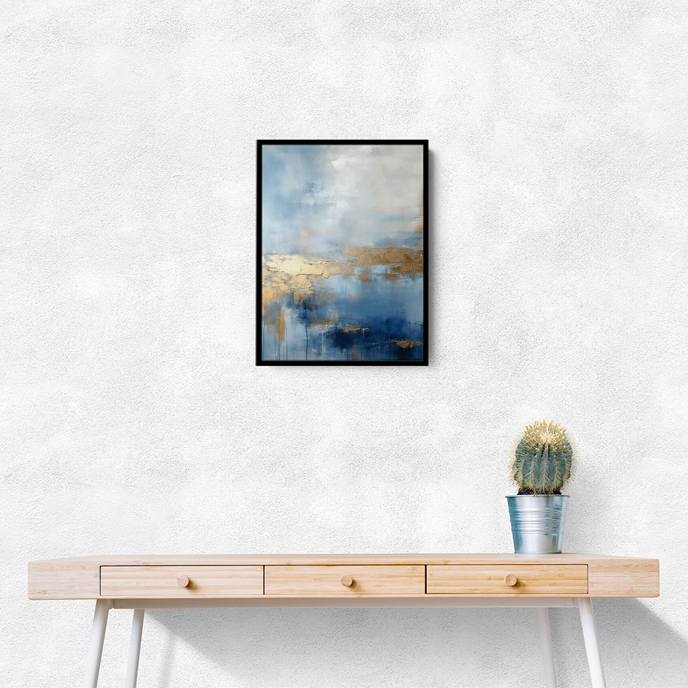 Blue & Gold Abstract 15 Wall Art Blue & Gold Abstract 15 Wall Art