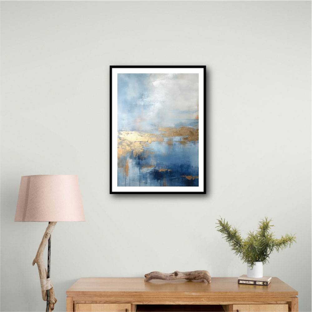 Blue & Gold Abstract 15 Wall Art Blue & Gold Abstract 15 Wall Art