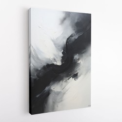 Black Brush Strokes Abstract Wall Art