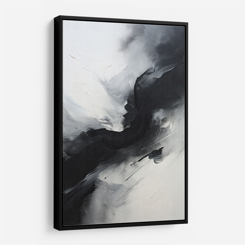 Black Brush Strokes Abstract Wall Art