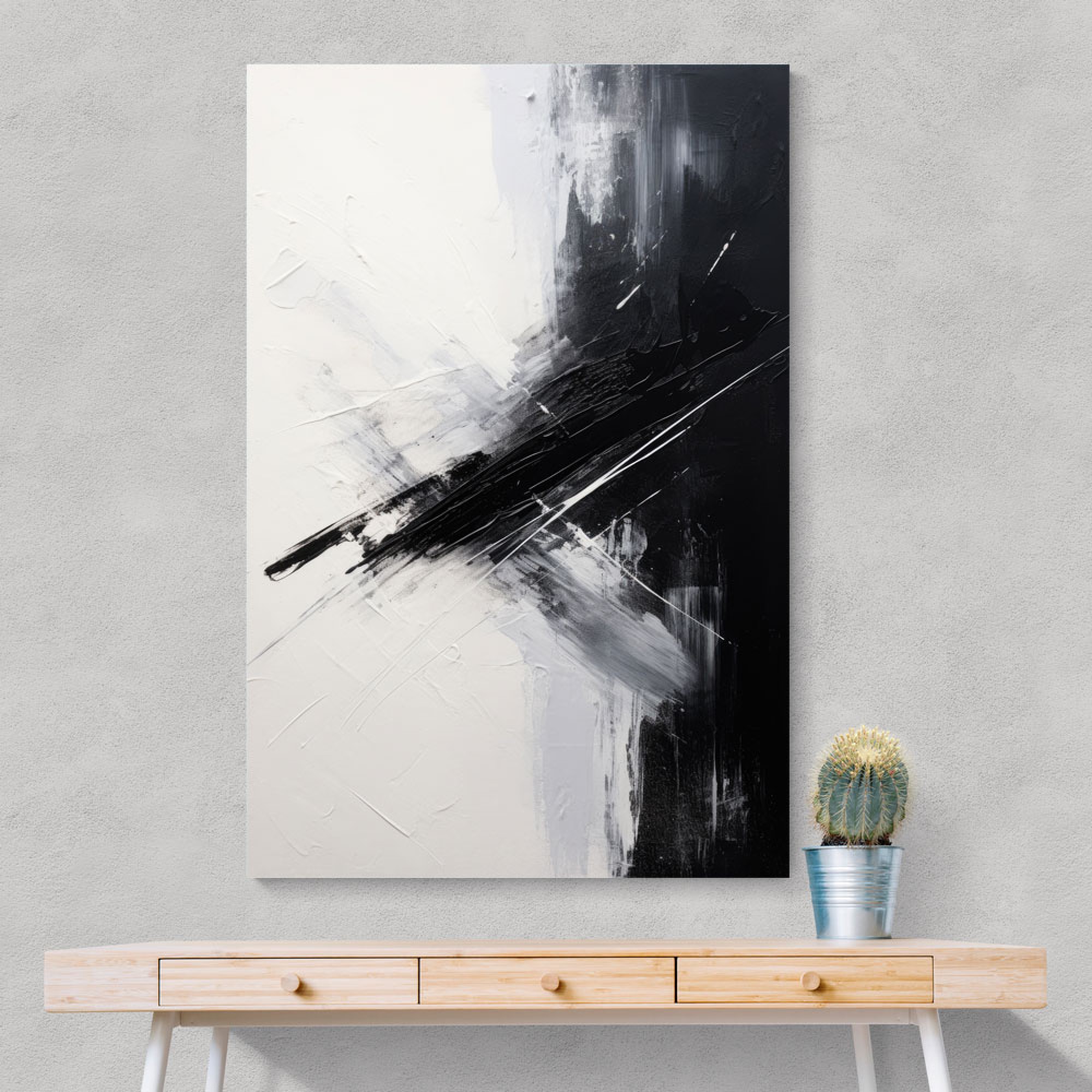 Black Brush Strokes 2 Abstract Wall Art