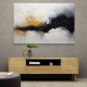 Black & Gold Abstract Strokes Wall Art