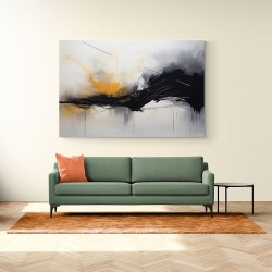 Black & Gold Abstract Strokes Wall Art