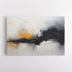 Black & Gold Abstract Strokes Wall Art