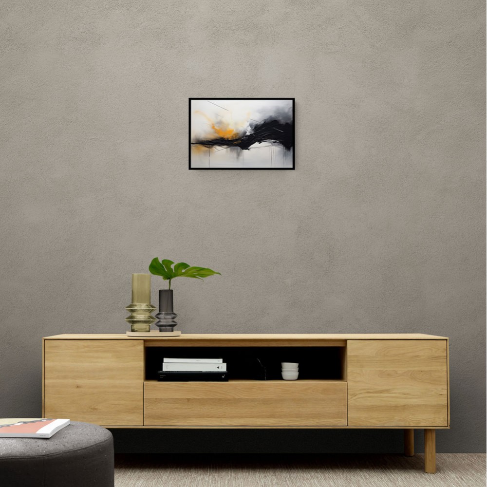 Black & Gold Abstract Strokes Wall Art Black & Gold Abstract Strokes Wall Art
