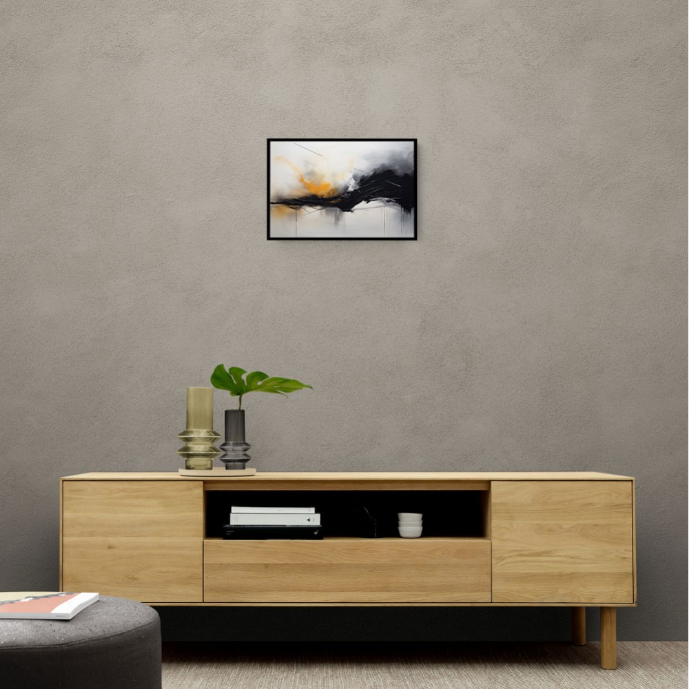 Black & Gold Abstract Strokes Wall Art