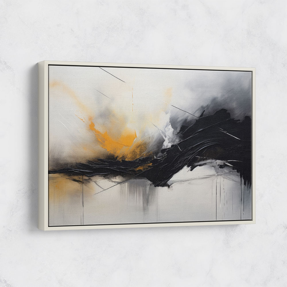 Black & Gold Abstract Strokes Wall Art