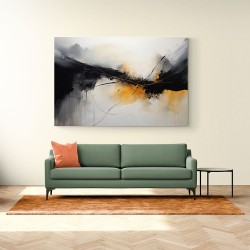 Black & Gold Abstract Strokes 1 Wall Art