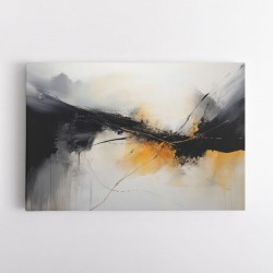 Black & Gold Abstract Strokes 1 Wall Art