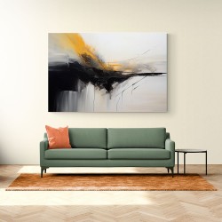 Black & Gold Abstract Strokes 2 Wall Art