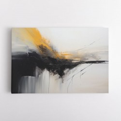 Black & Gold Abstract Strokes 2 Wall Art