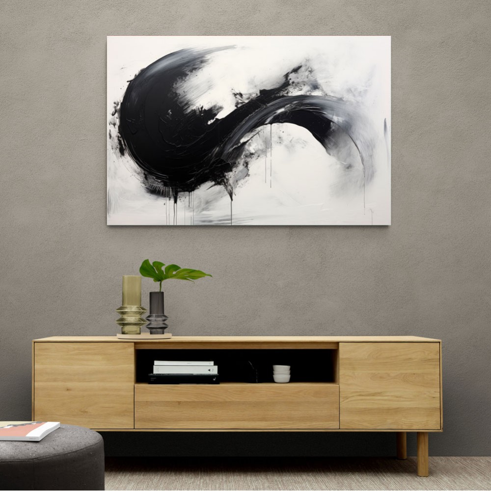 Black Brush Strokes 7 Abstract Wall Art