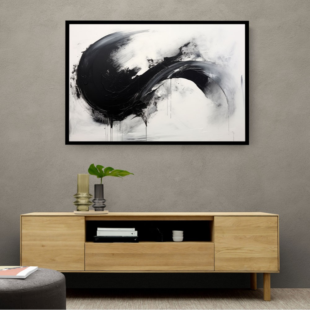 Black Brush Strokes 7 Abstract Wall Art