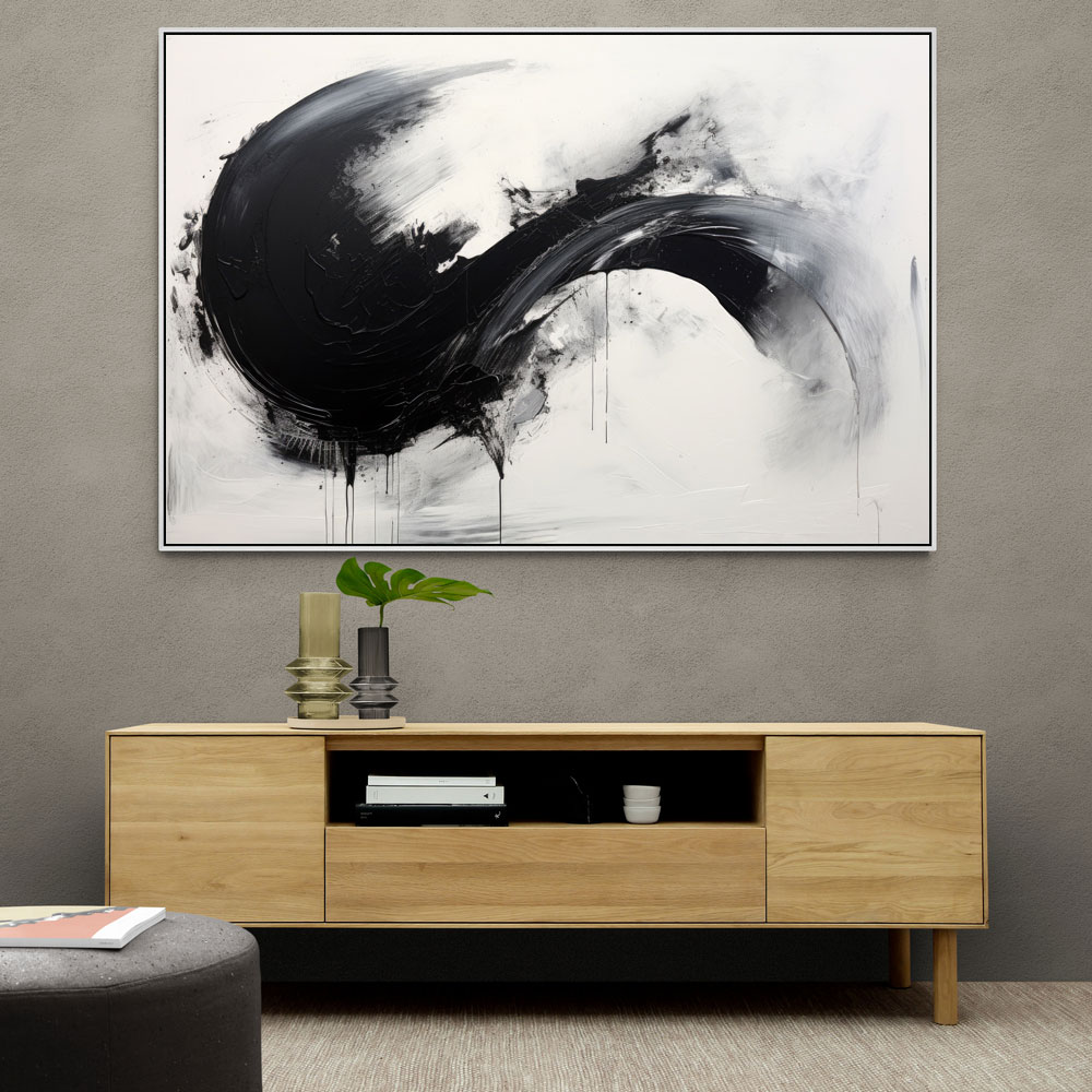 Black Brush Strokes 7 Abstract Wall Art