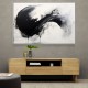 Framed Canvas Size:: Extra Extra Large 150 x 100 cm Black Brush Strokes 7 Abstract Wall Art