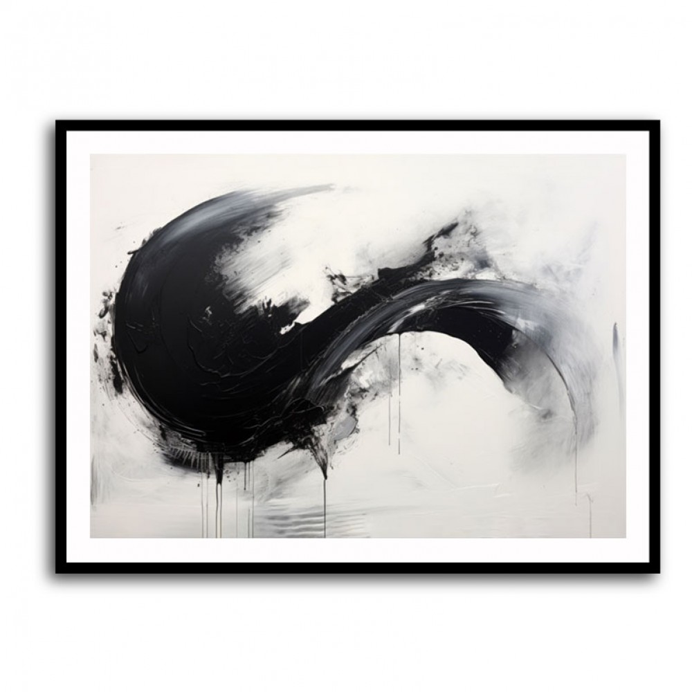 Black Brush Strokes 7 Abstract Wall Art