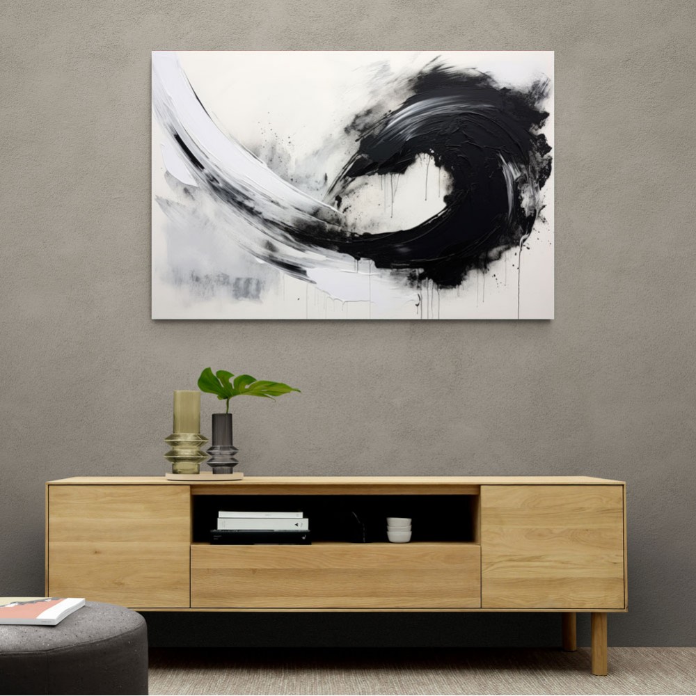 Black Brush Strokes 8 Abstract Wall Art